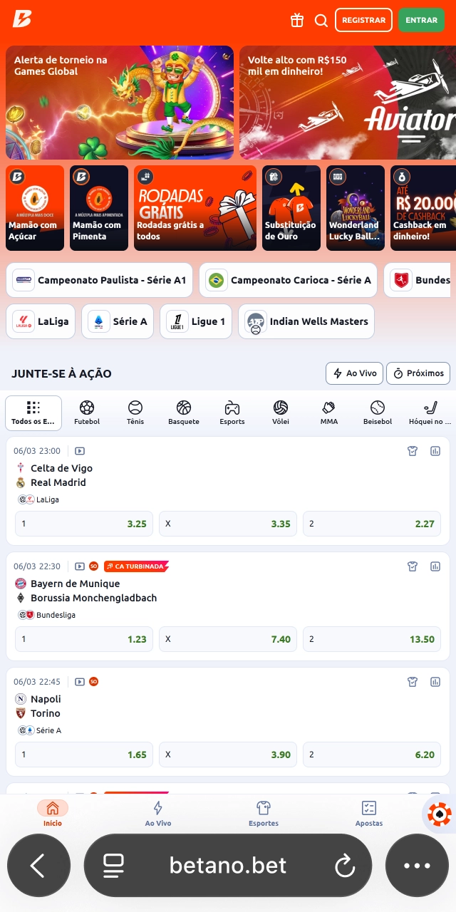 Abra o Safari no iPhone e acesse o site Betano para começar a instalar o aplicativo.