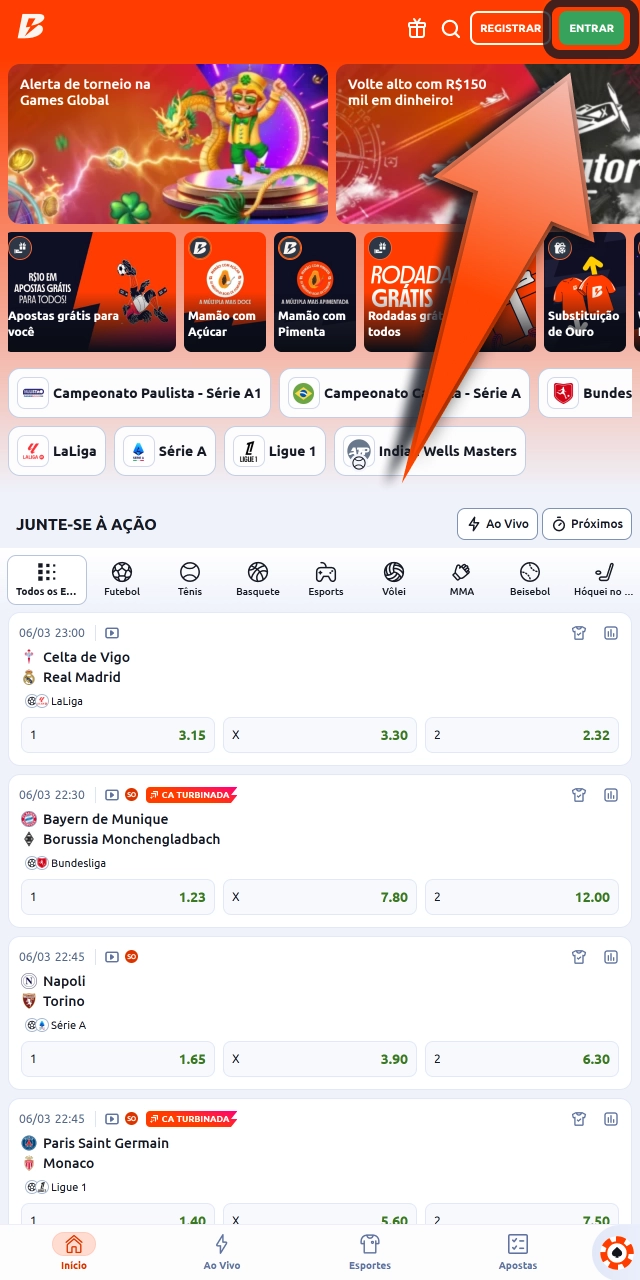 Acesse o site Betano e faça login para começar a apostar nos seus jogos favoritos.