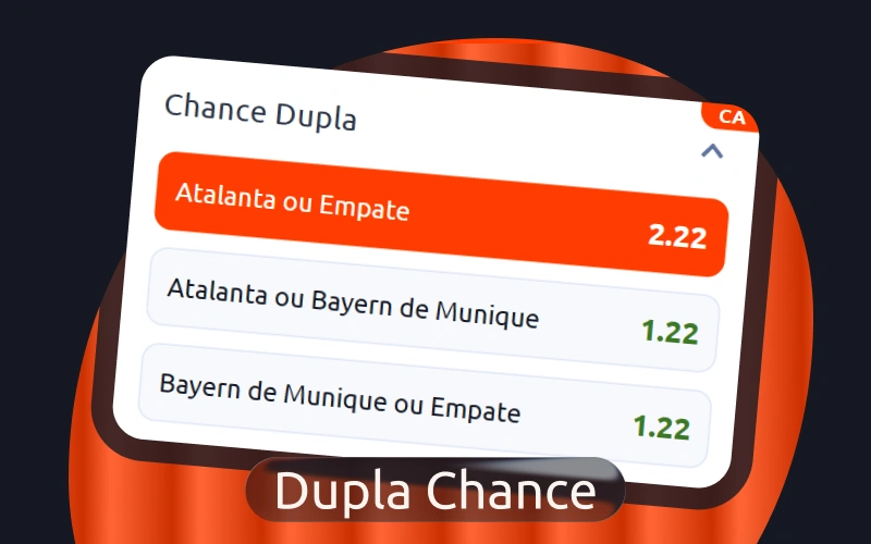 Escolha a dupla chance no site oficial da operadora Betano.