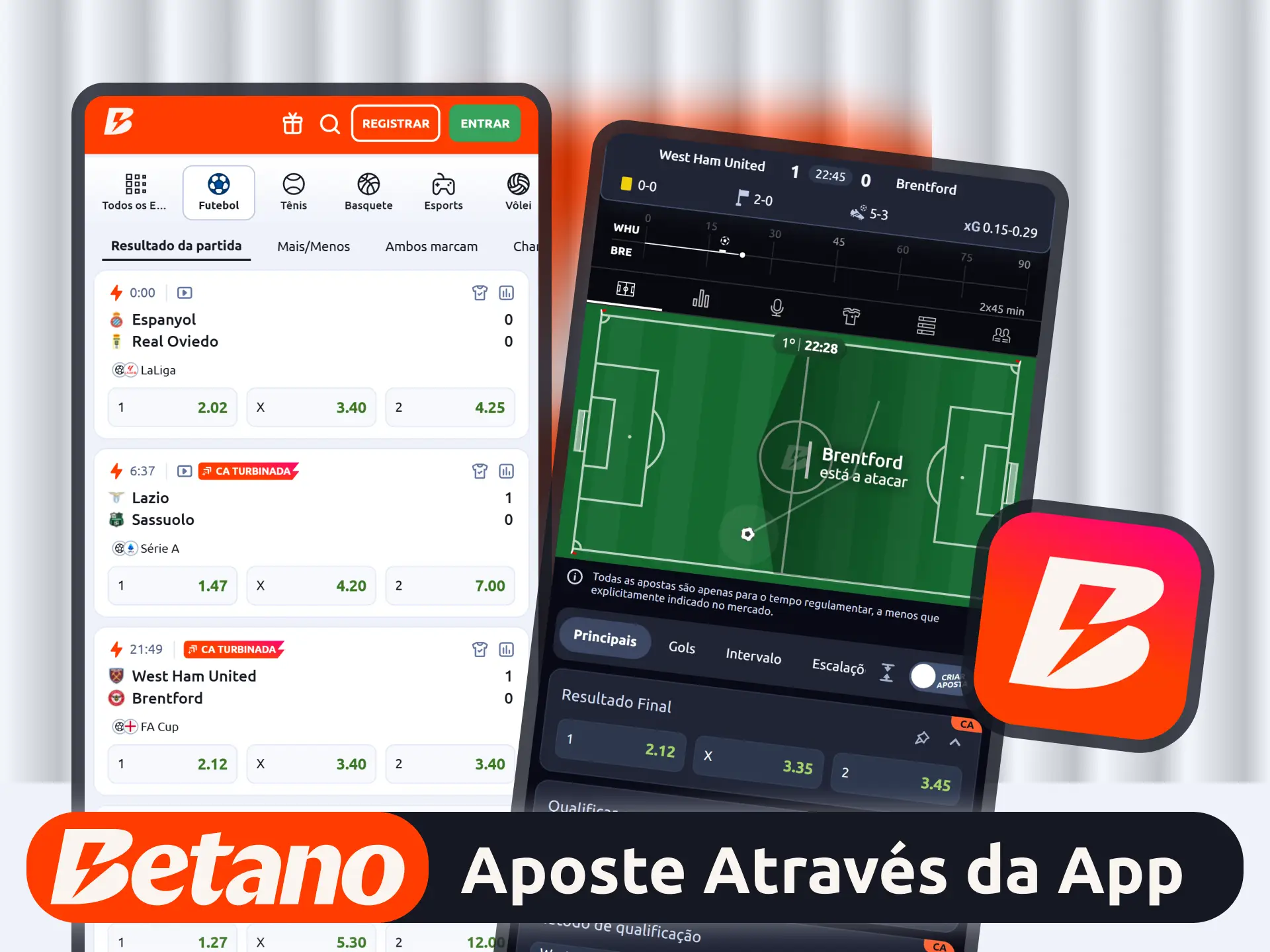 Use o aplicativo oficial para apostar no futebol pela Betano.