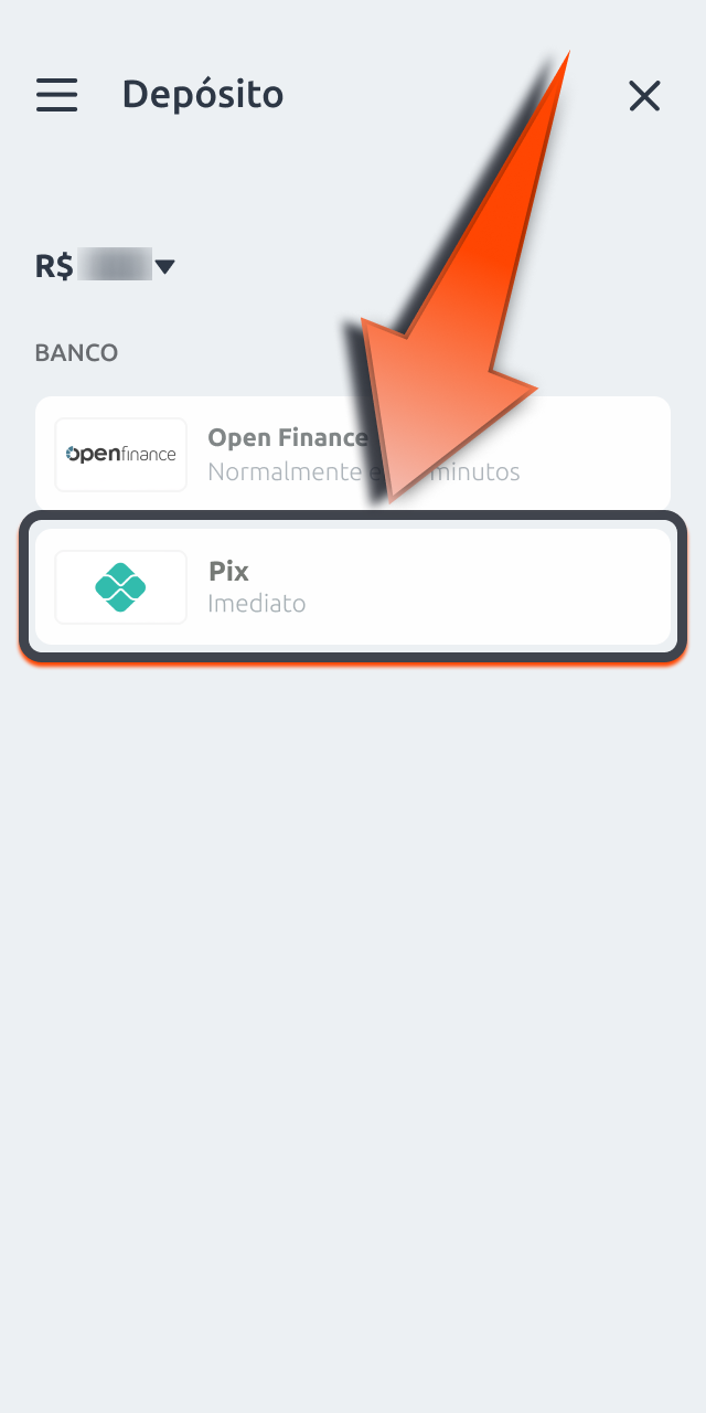 Escolha um método de pagamento Betano e defina o valor para depositar com rapidez.
