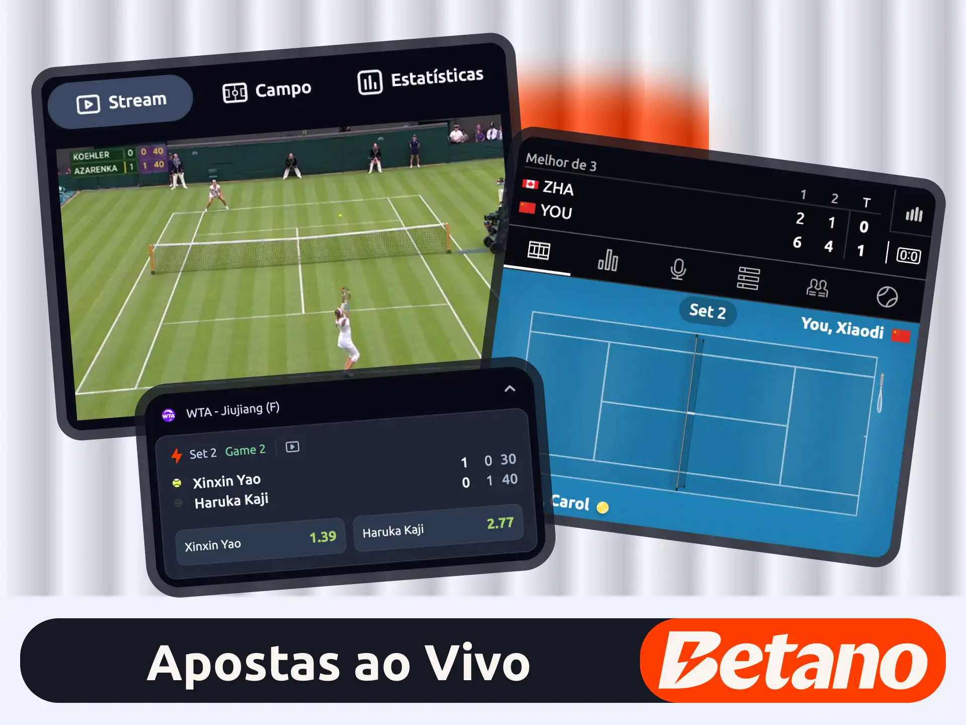 Jogue partidas de tênis ao vivo na Betano e encontre novas oportunidades durante o jogo.