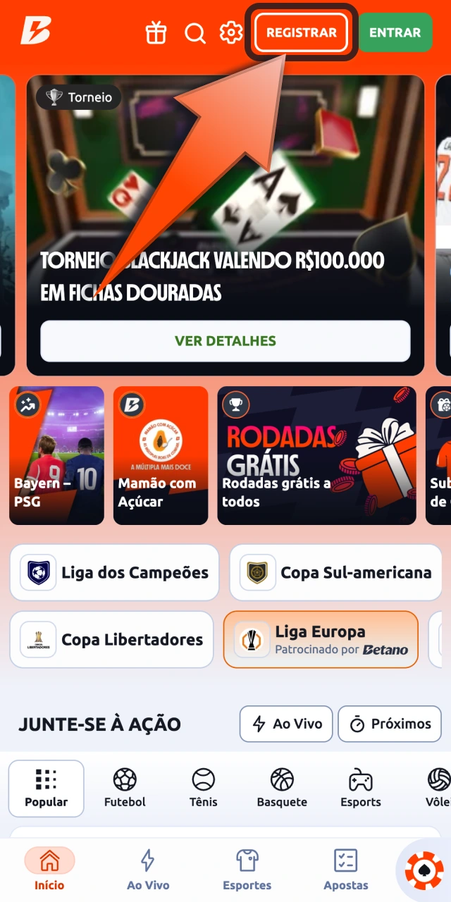 Betano registre sua conta e desbloqueie acesso às competições de tênis.